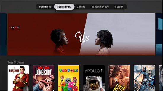 Mira películas de iTunes en Apple TV