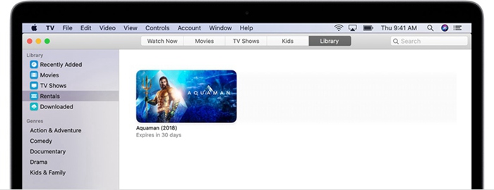 شاهد أفلام iTunes المستأجرة على Mac