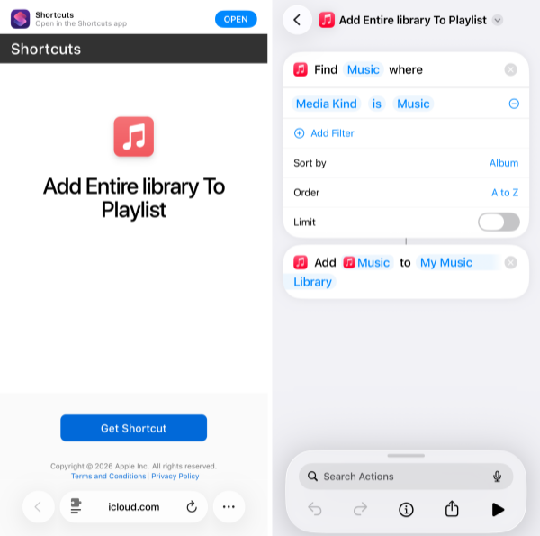 Use Shortcus to Manage Entire Apple Music Library