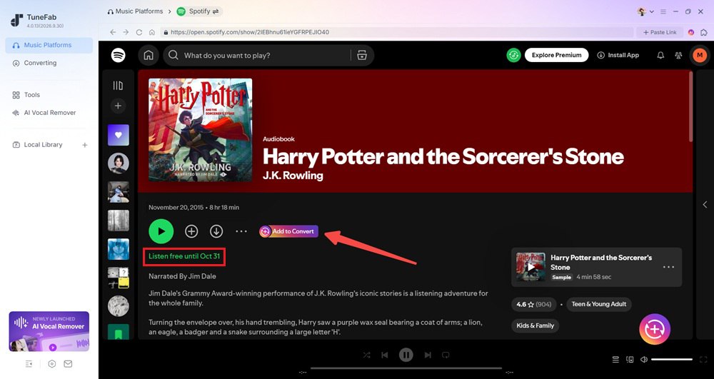 Add Harry Potter Audiobook to Download