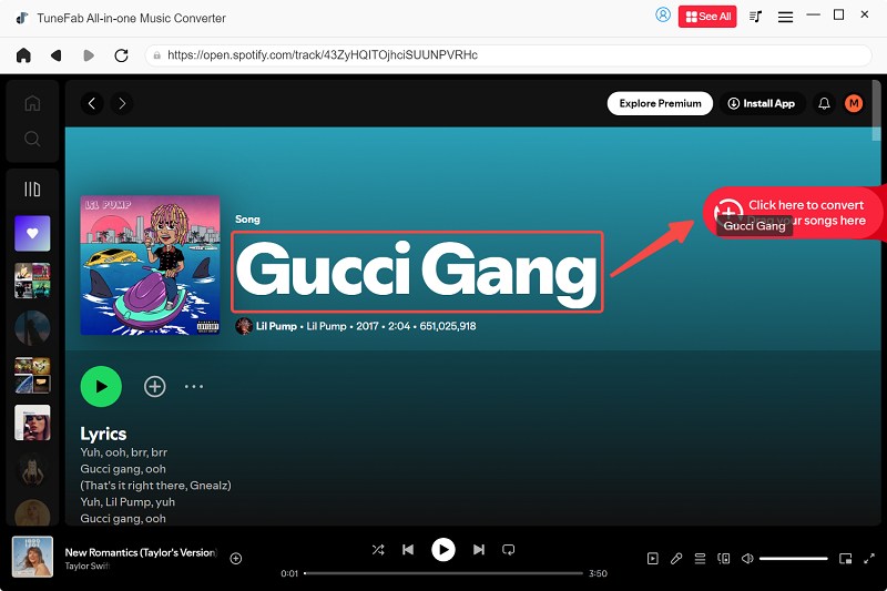 Drag Gucci Gang to the Converter