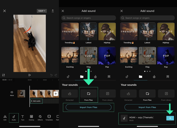Add Music to Capcut from Spotify on iPhone