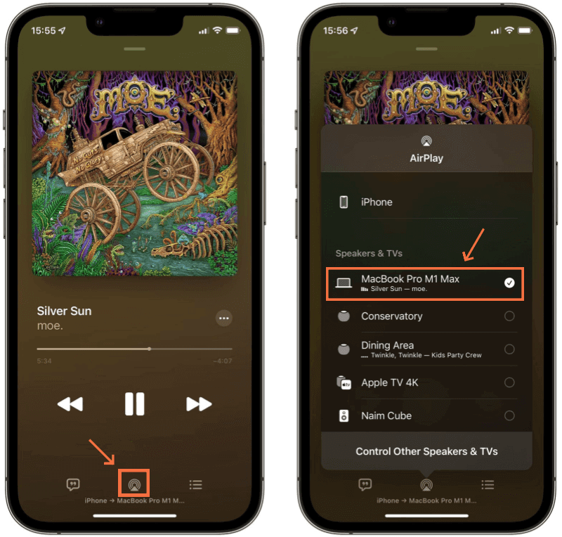 AirPlay Apple Music from iPhone to Mac