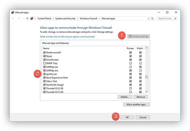 Allow Spotify Through Firewall