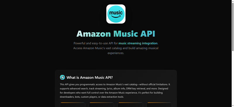 Amzon Music API Website