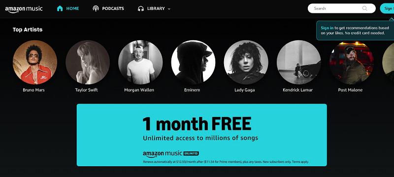 Amazon Music Web Player