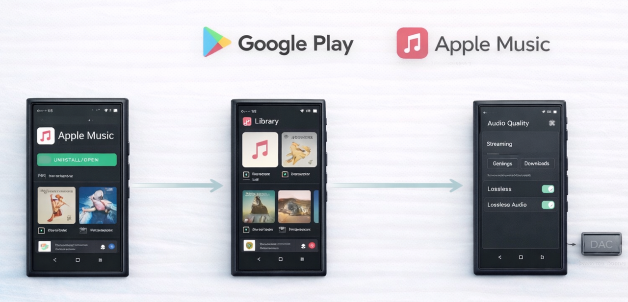 Apple Music running on an Android-based Sony Walkman