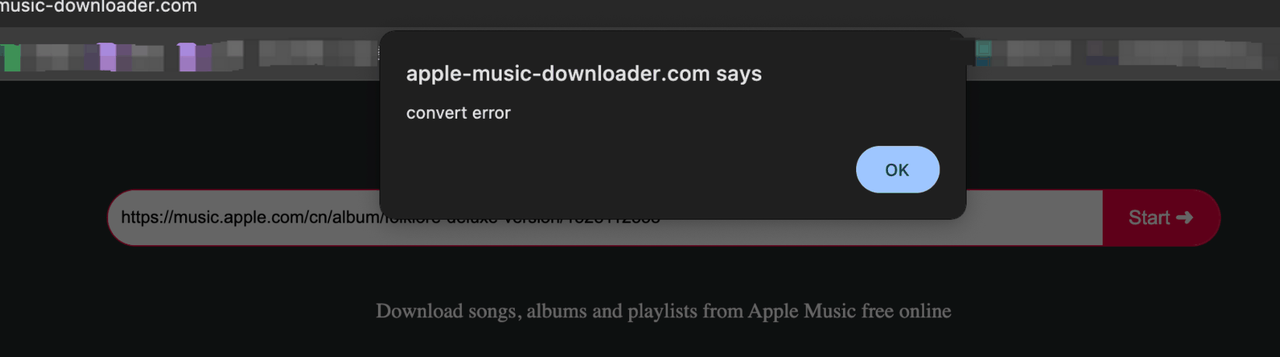 Apple-Music-Downloader.com Convert Error