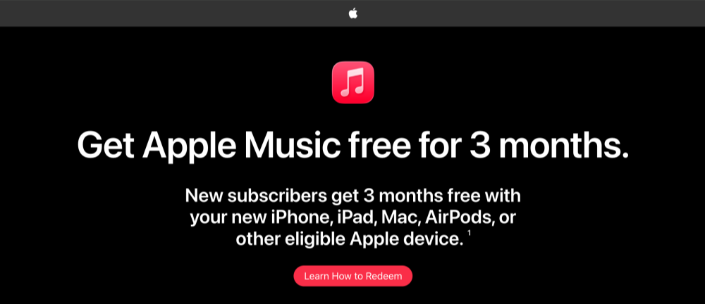 Get Apple Music Free Trial from New Apple Devices