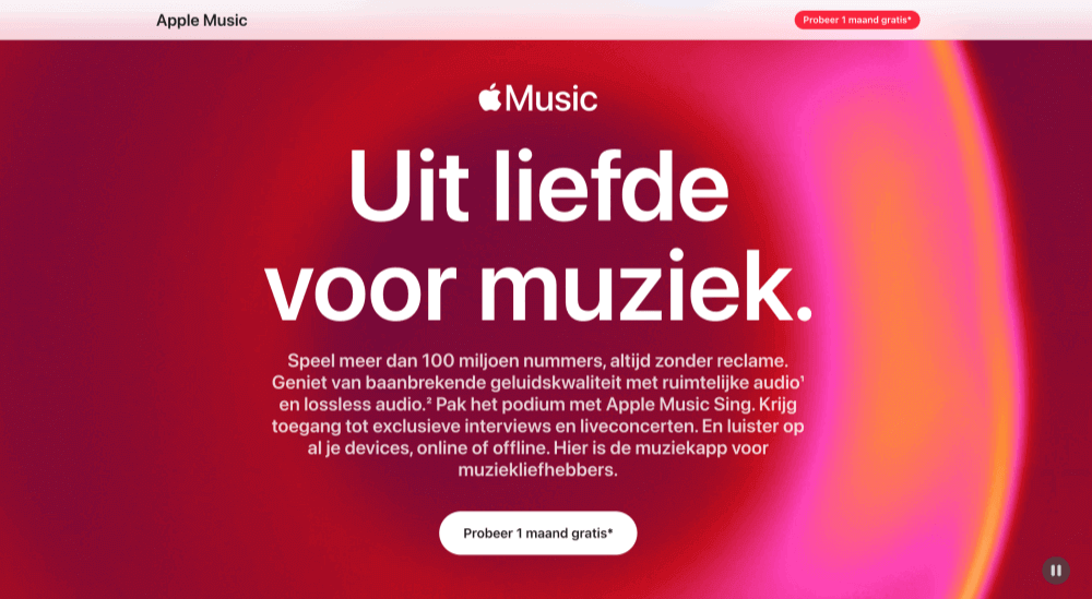Officiële Apple Music-website