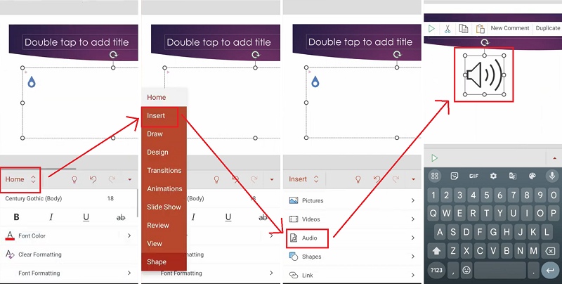 Spotify-nummer in PowerPoint op telefoon invoegen