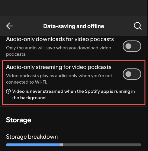 Stream Audio Only for Video Podcasts on Spotify