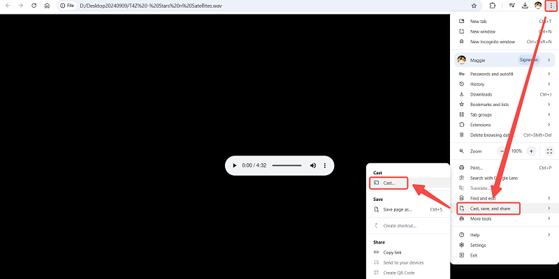 Chromecast MP3 from Computer Chrome Browser