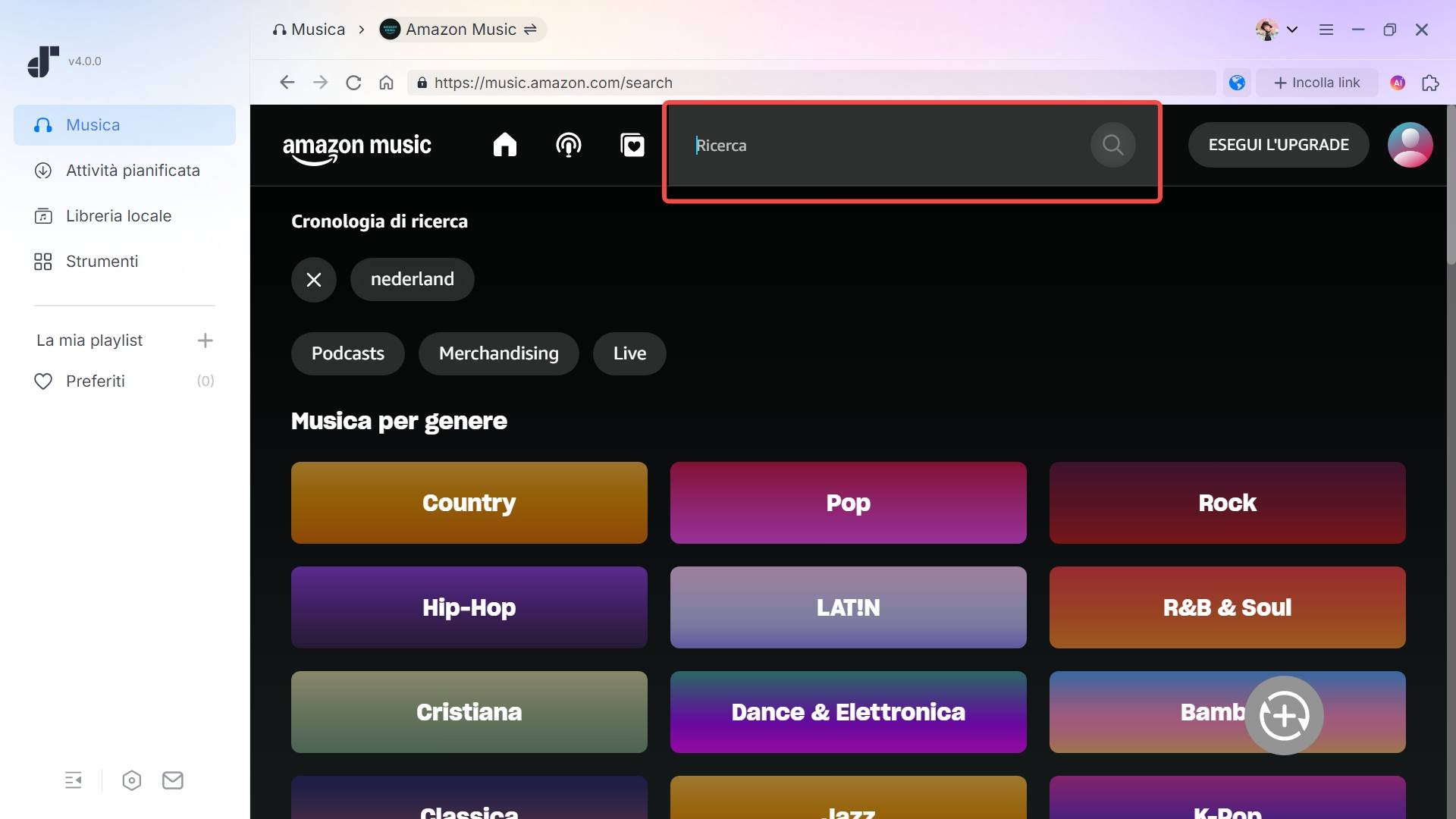 Aggiungi Brani all'elenco di Conversione TuneFab
