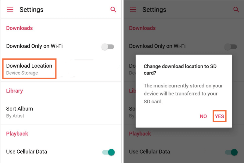 Change Apple Music Download Location to SD Card