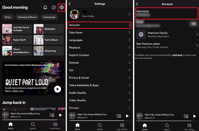 Check Spotify Username on Phone