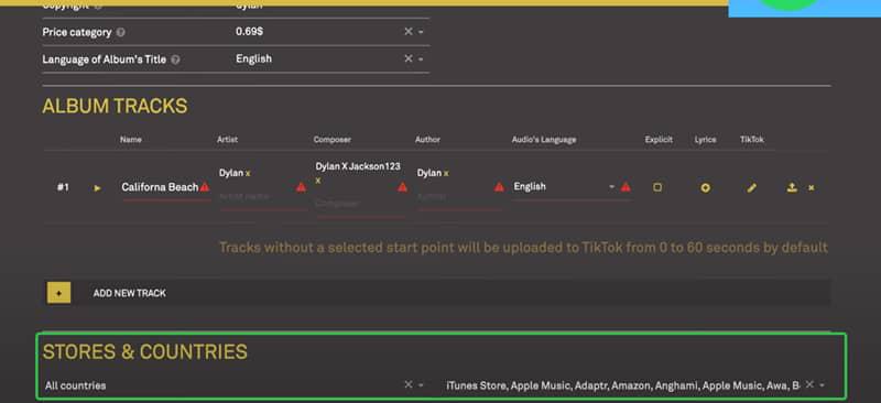 Choose Spotify as Publishing Platform