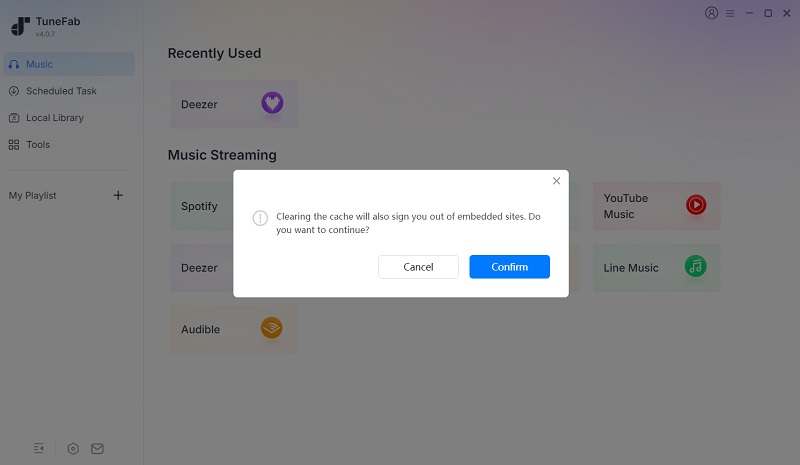 Clear Cache on TuneFab Spotify Music Converter
