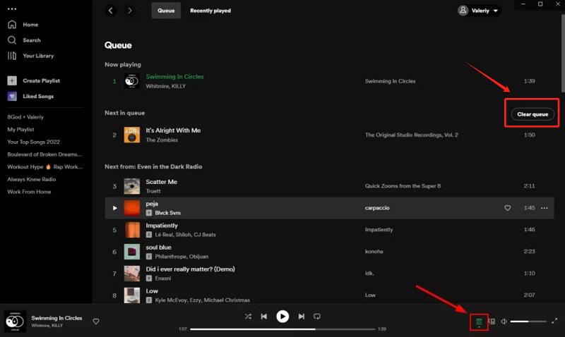 Cancella la coda di Spotify su Windows/Mac