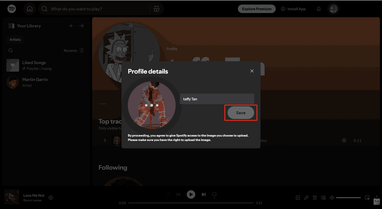 Click Save to Confirm Change