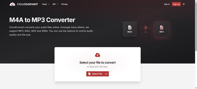 CloudConvert M4A to MP3 Converter
