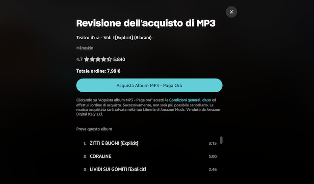 Completa Acquisto Di Musica MP3