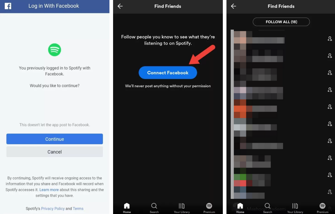 Connect Your Spotify with Facebook