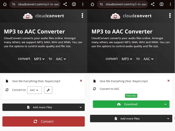 Convert MP3 to AAC