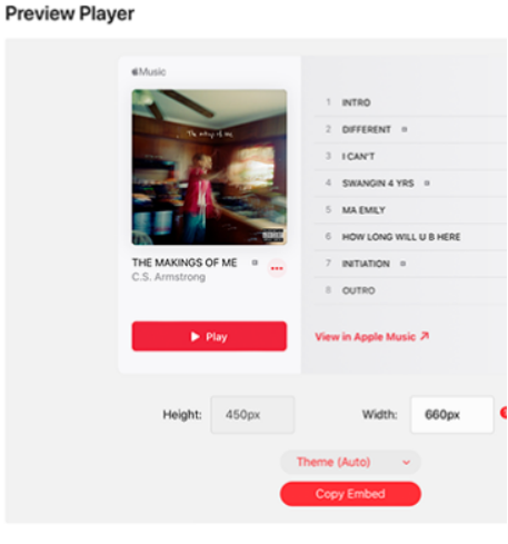 Copy Embed Button In Marketing Tools