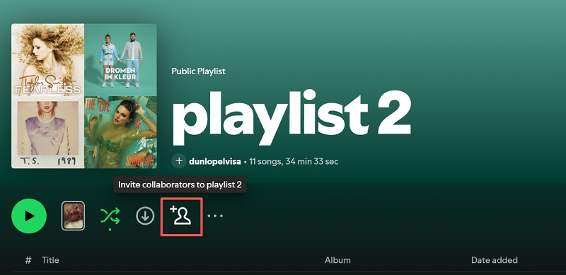 Create a Collaborative Playlist on Computer