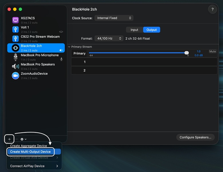 Create Multi-Output Device