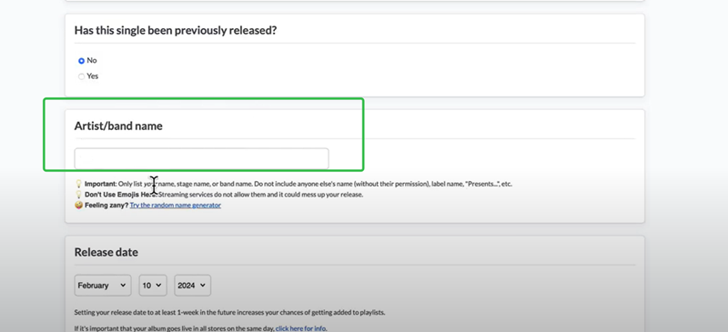 Customize Spotify Artist Name