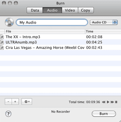 Burn Audio CD with Burn