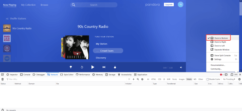 Change Browser Dock Position