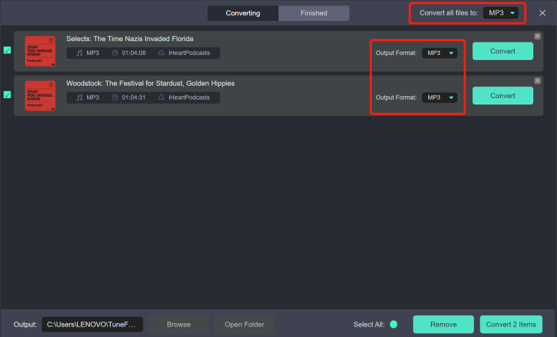 Choose the Output Format