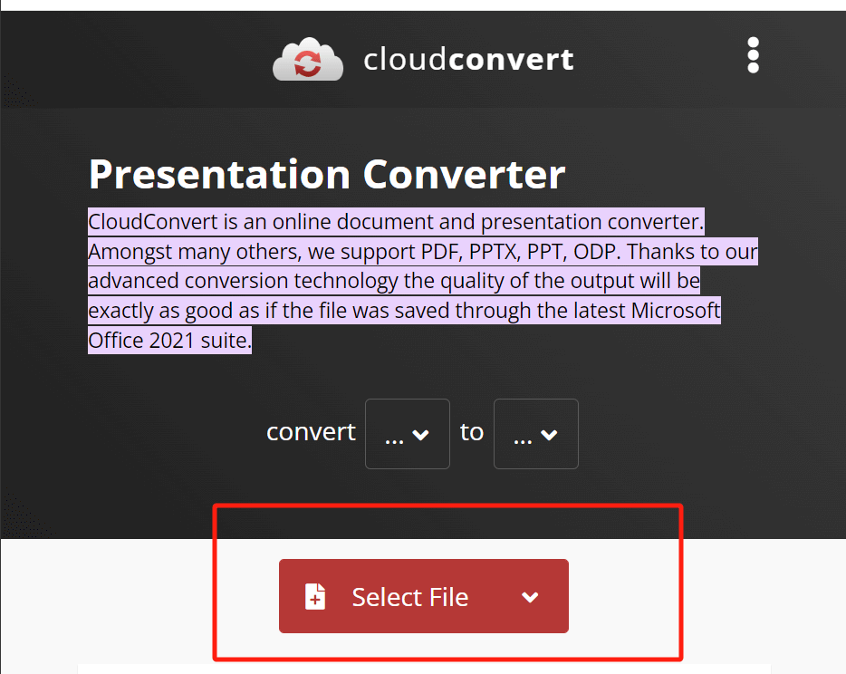 Hit Select File to Upload Your Stuff