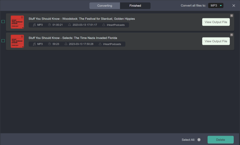 Conversion is Finished