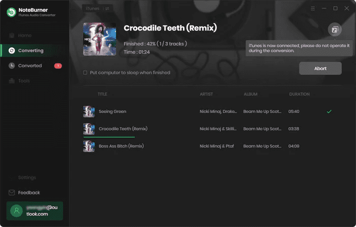 Convert Apple Music Files via NoteBurner