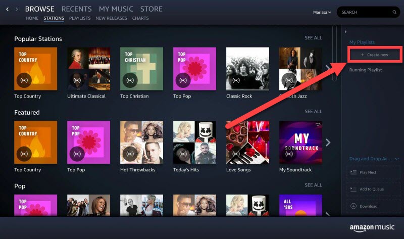 Create a Playlist on Amazon Music App