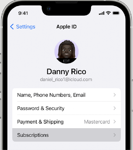 Manage Subscriptions in iPhone Settings