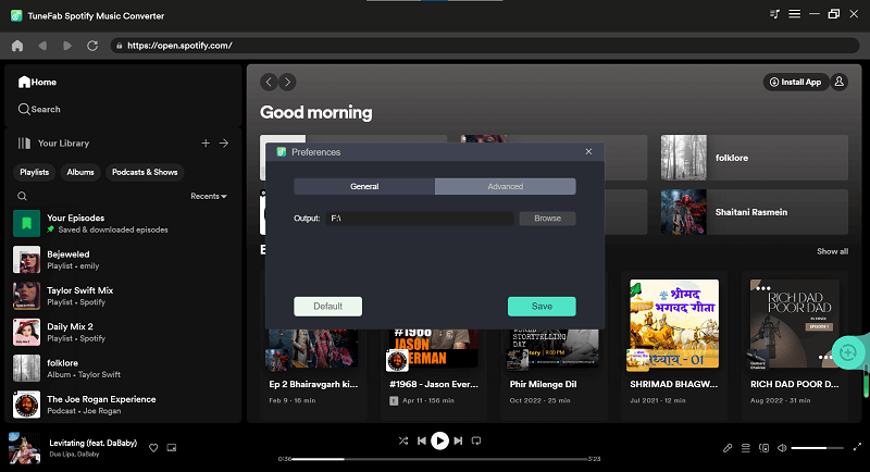 General Setting of TuneFab Spotify Music Converter