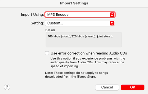 Apple Music Import Setting