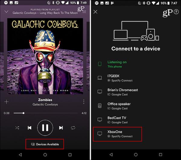Mobile Play Spotify on Xbox