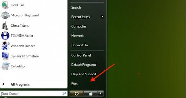 Open Run App from Menu