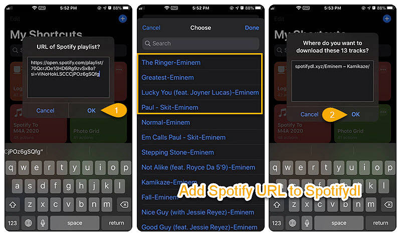 Pasts Spotify Playlist Shortcuts