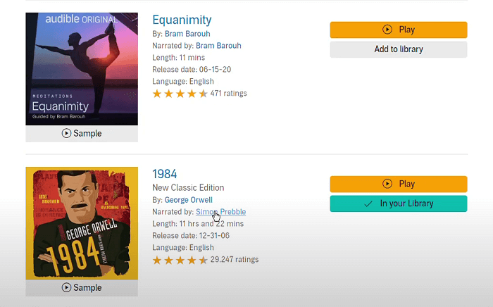 Play or Save Audiobooks