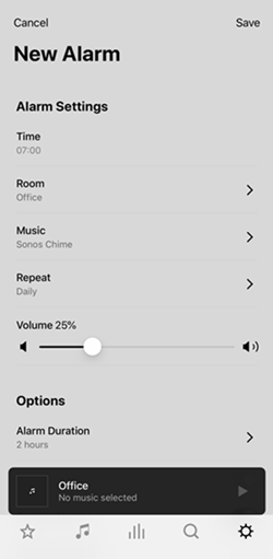Set Amazo Music Alarm on Sonos
