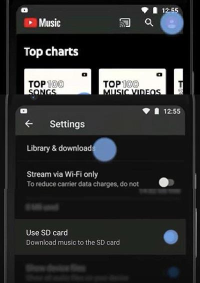 Download Files to SD Cards on YouTube Music App