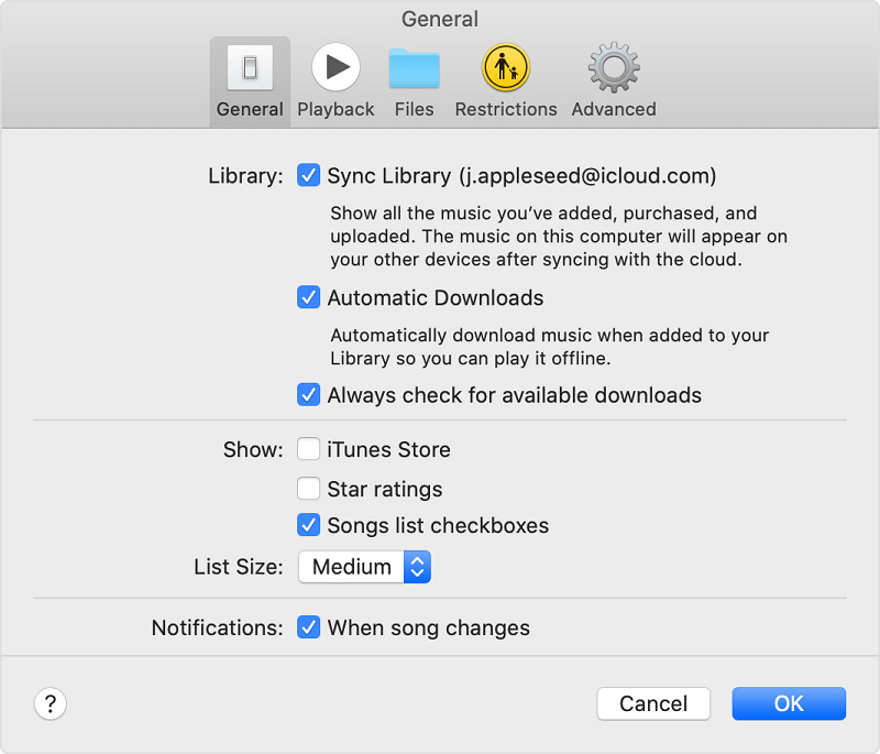 Enable Sync Library Apple Music PC