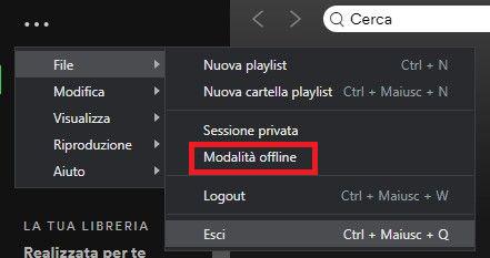 Disattiva la modalità offline di Spotify su Windows/Mac